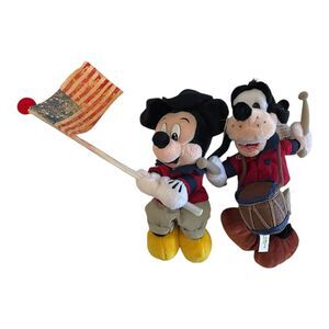 Disney Bean Bag Plush - 4th OF JULY MICKEY MOUSE and GOOFY Disney Store Vintage